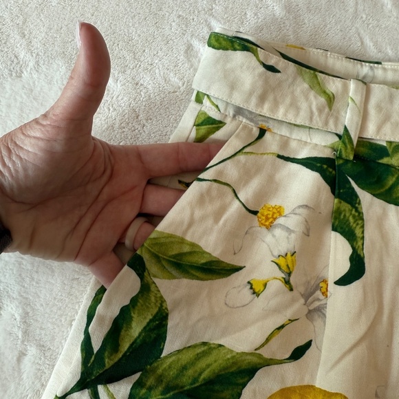 New! Express High Waisted Belted Lemon Print Shorts 45773 - Picture 9 of 14